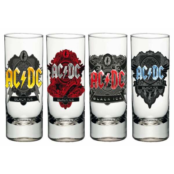 AC/DC Pack de 4 Vasos de Chupitos Black Ice - Collector4u.com