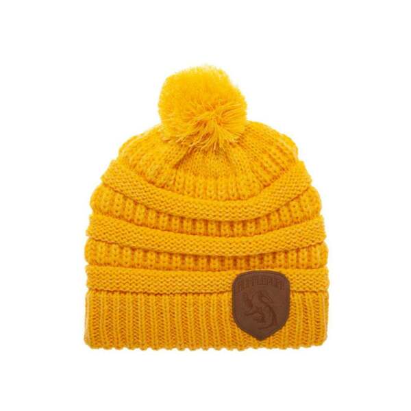 Gorro Beanie Pompon Hufflepuff Logo Harry Potter - Collector4u.com