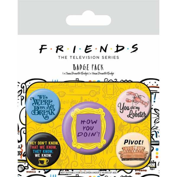 Pack 5 Chapas Friends Quotes - Collector4u.com