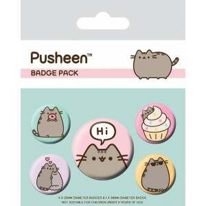 Pack 5 Chapas Pusheen Says Hi Pusheen - Collector4U.com