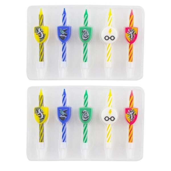 Pack de 10 Velas de Cumpleańos Logos Harry Potter - Collector4u.com