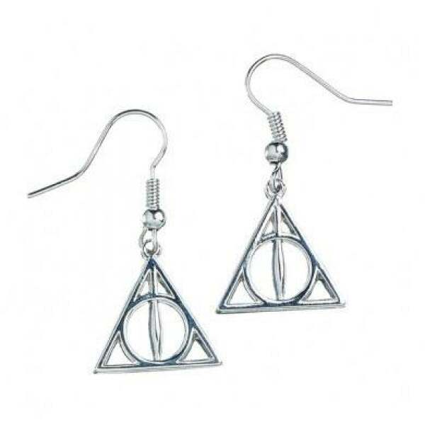 Pendientes Deathly Hallows Harry Potter (plateado) - Collector4u.com