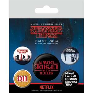 Stranger Things Pack 5 Chapas Upside Down - Collector4U.com