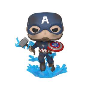 Avengers: Endgame POP! Movies Vinyl Figura Captain America w/Broken Shield & Mjölnir 9 cm - Collector4u.com