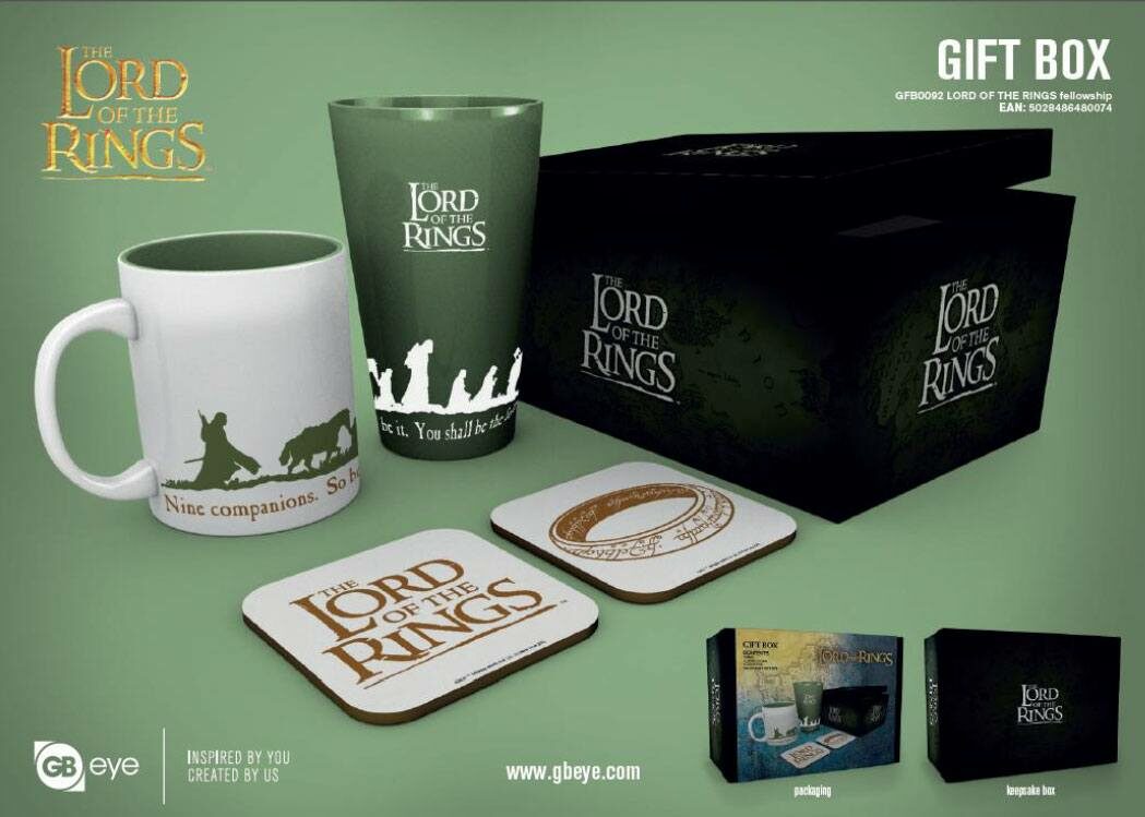 Gbeye Pack De Regalo El Señor De Los Anillos Taza / Vaso Y 2 Posavasos