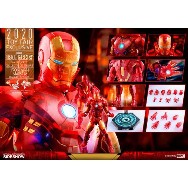 Figura Iron Man 2 Mark IV (Holographic Version) 2020 Toy Fair Exclusive 30 cm, Hot Toys - Collector4u.com