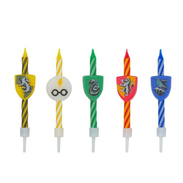 Pack de 10 Velas de Cumpleańos Logos Harry Potter - Collector4u.com