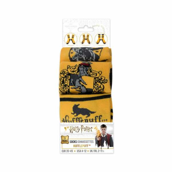 Pack de 3 Pares de calcetines Hufflepuff Harry Potter - Collector4u.com