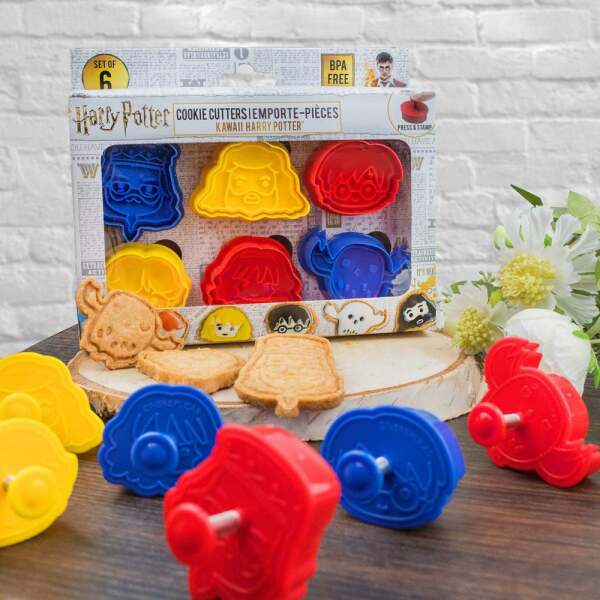 Pack de 6 Cortadores / Sellos de galletas Kawaii Harry Potter - Collector4u.com