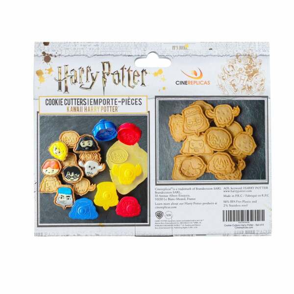 Pack de 6 Cortadores / Sellos de galletas Kawaii Harry Potter - Collector4u.com