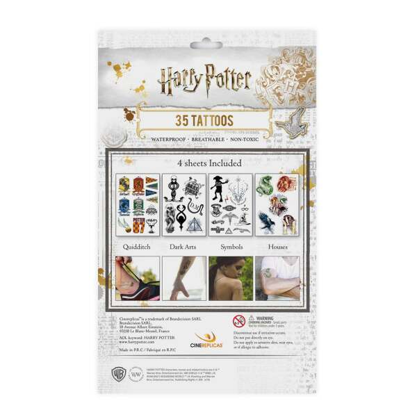 Set de 35 Tatuajes temporales Harry Potter - Collector4u.com