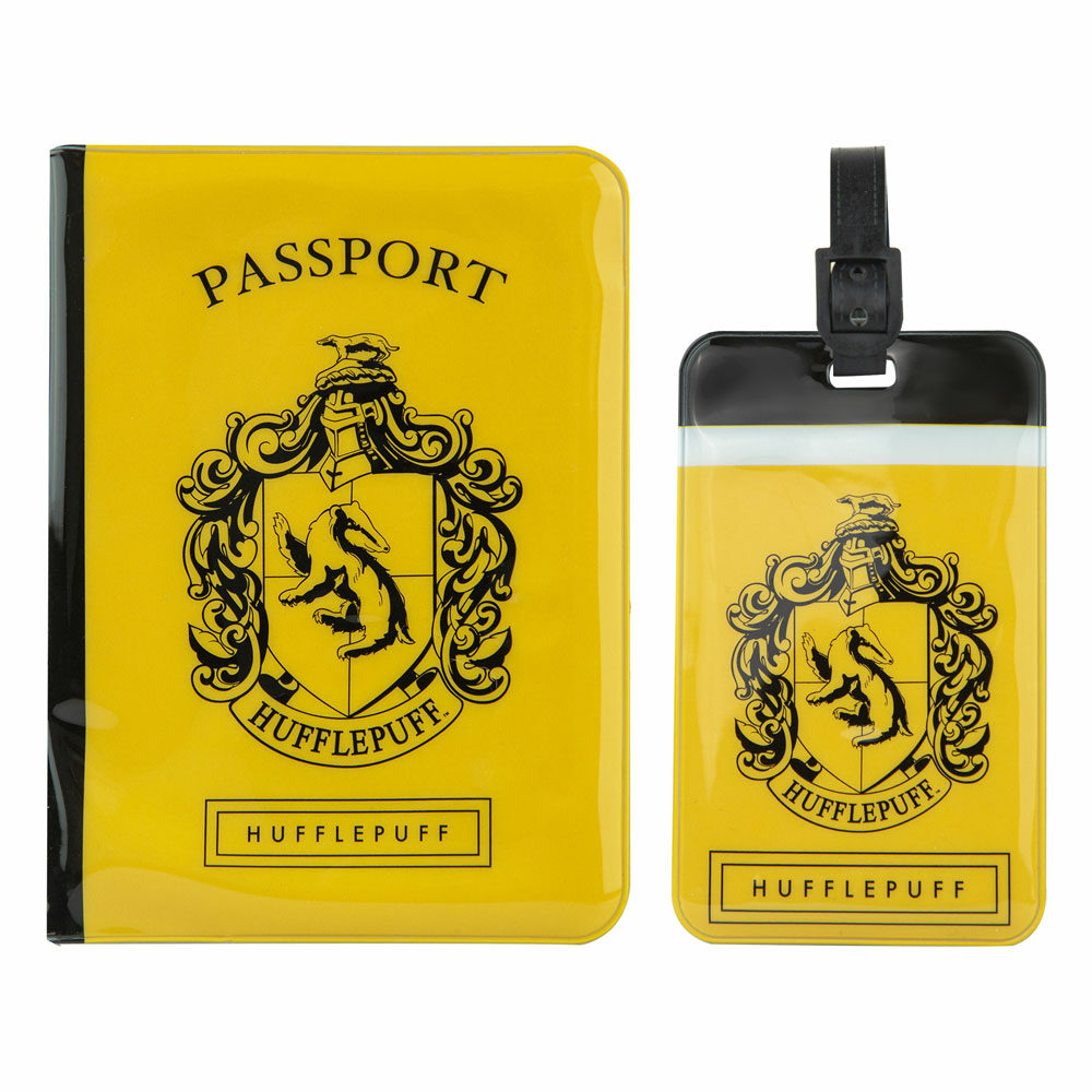 Set Hufflepuff Harry Potter Etiqueta del equipaje & Estuche Pasaporte Cinereplicas