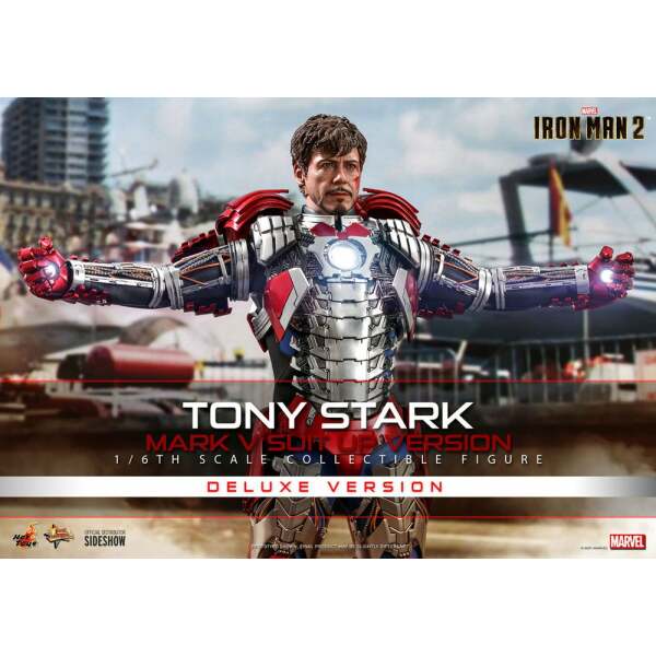 Figura Tony Stark Mark V Suit Up Version Deluxe Iron Man 2 Movie Masterpiece 1/6 Hot Toys 31cm