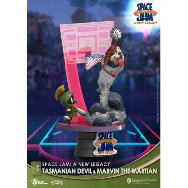 Diorama Tasmanian Devil & Marvin The Martian Space Jam: A New Legacy, PVC D-Stage New Version 15cm Beast Kingdom - Collector4U.com