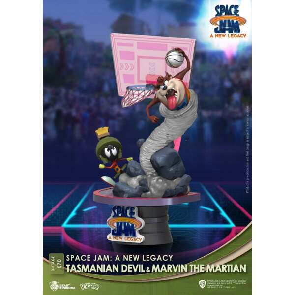 Diorama Tasmanian Devil & Marvin The Martian Space Jam: A New Legacy, PVC D-Stage New Version 15cm Beast Kingdom - Collector4U.com