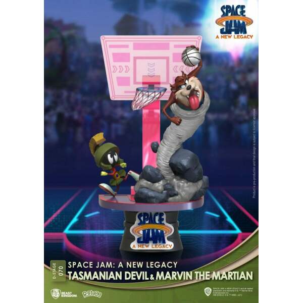 Diorama Tasmanian Devil & Marvin The Martian Space Jam: A New Legacy, PVC D-Stage New Version 15cm Beast Kingdom - Collector4U.com