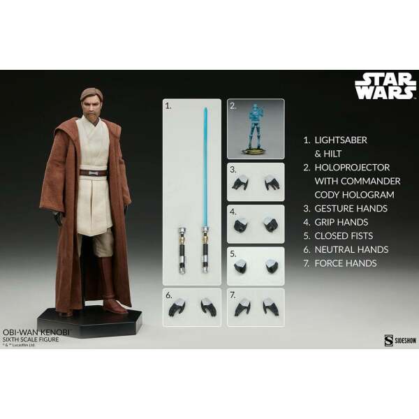 Figura Obi-Wan Kenobi Star Wars The Clone Wars 1/6 30 cm Sideshow - Collector4U.com