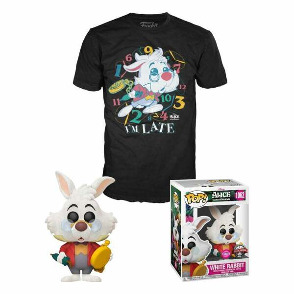 Pack Funko Alicia en el País de las Maravillas POP! & Tee Set de Minifigura y Camiseta White Rabbit talla L - Collector4U.com