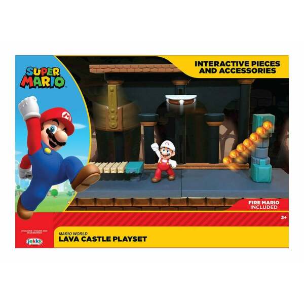 Escenario Super Mario World of Nintendo Juego Lava Castle Jakks Pacific - Collector4U.com