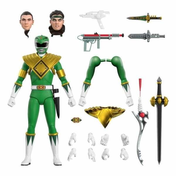 Figura Green Ranger Mighty Morphin Power Rangers Galácticos Ultimates 18 cm Super7 - Collector4U.com