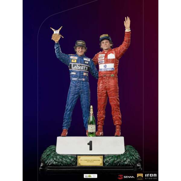 Estatua Alain Prost & Ayrton Senna (The Last Podium 1993) 1/10 Deluxe Art Scale 27cm Iron Studios - Collector4U.com