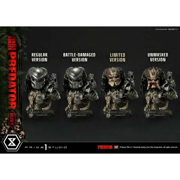 Busto Predator Unmasked Version 1/3 Jungle Hunter Predator 37cm Prime 1 Studio - Collector4U.com