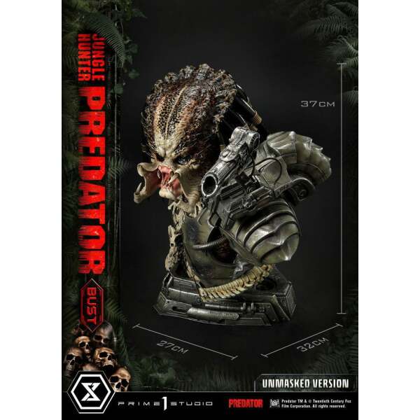 Busto Predator Unmasked Version 1/3 Jungle Hunter Predator 37cm Prime 1 Studio - Collector4U.com