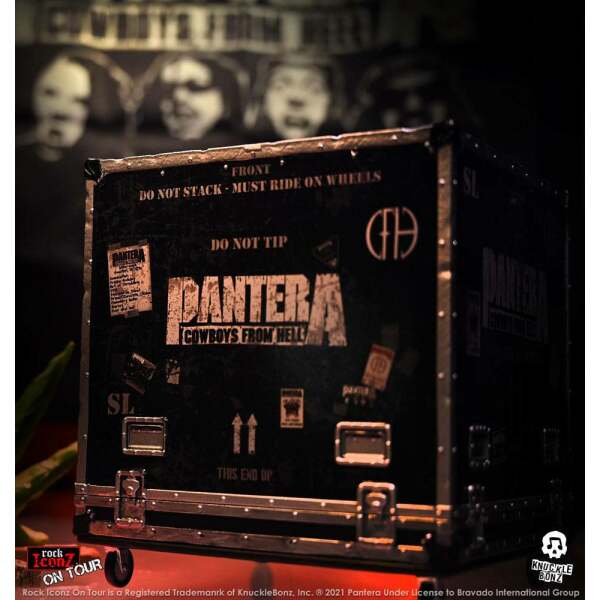 Estatua On Tour Road Pantera Rock Ikonz Case & Telón de fondo del escenario Cowboys From Hell Knucklebonz - Collector4U.com