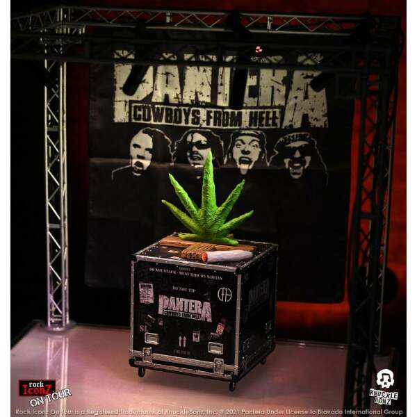 Estatua On Tour Road Pantera Rock Ikonz Case & Telón de fondo del escenario Cowboys From Hell Knucklebonz - Collector4U.com