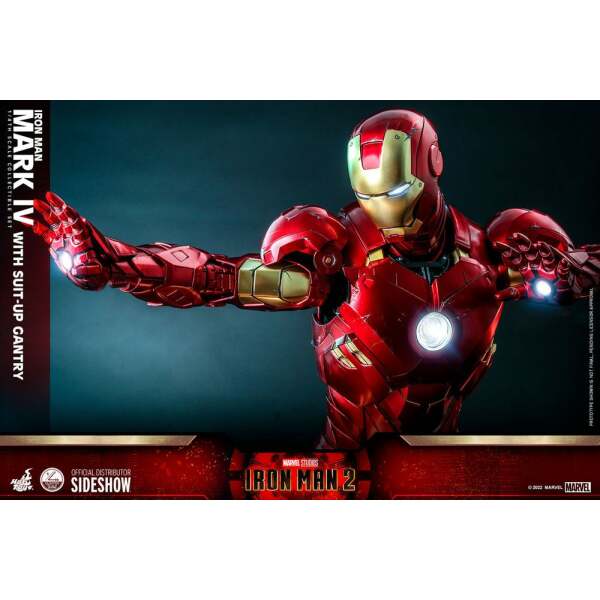 Figura Iron Man Mark IV Iron Man 2 1/4 with Suit-Up Gantry 49 cm Hot Toys - Collector4U.com