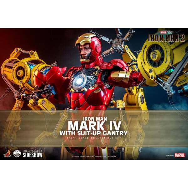 Figura Iron Man Mark IV Iron Man 2 1/4 with Suit-Up Gantry 49 cm Hot Toys - Collector4U.com