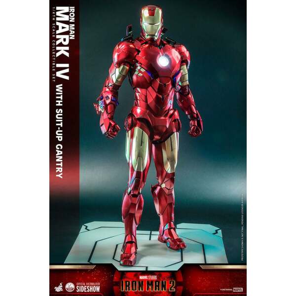 Figura Iron Man Mark IV Iron Man 2 1/4 with Suit-Up Gantry 49 cm Hot Toys - Collector4U.com