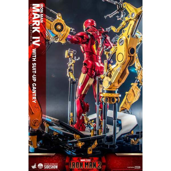 Figura Iron Man Mark IV Iron Man 2 1/4 with Suit-Up Gantry 49 cm Hot Toys - Collector4U.com