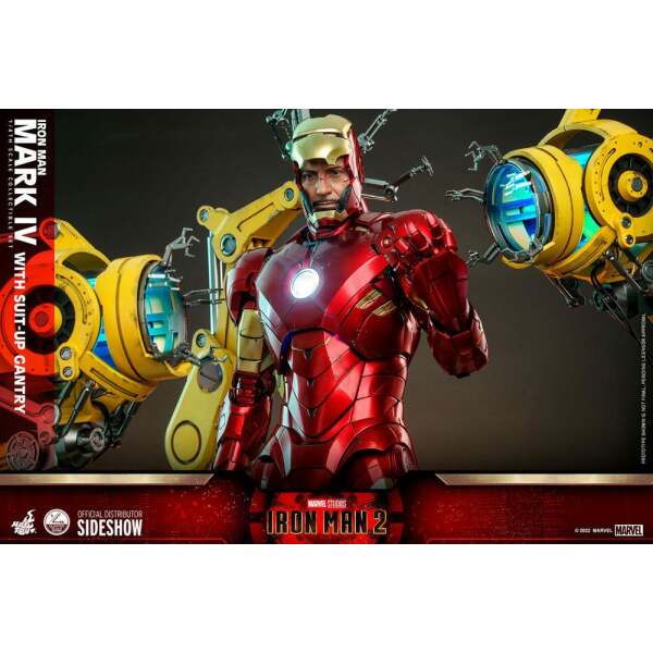 Figura Iron Man Mark IV Iron Man 2 1/4 with Suit-Up Gantry 49 cm Hot Toys - Collector4U.com