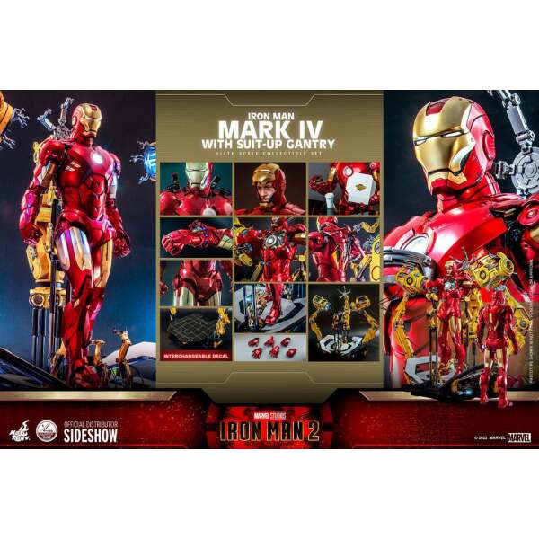 Figura Iron Man Mark IV Iron Man 2 1/4 with Suit-Up Gantry 49 cm Hot Toys - Collector4U.com