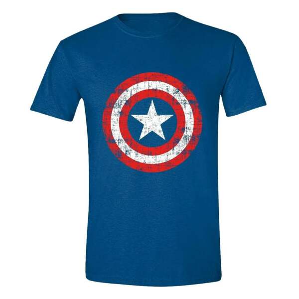 Camiseta Captain America Cracked Shield Marvel talla L - Collector4U.com