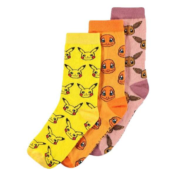 Calcetines Pokémon Pack de 3 Pares Three Icons 39-42 Difuzed - Collector4U.com