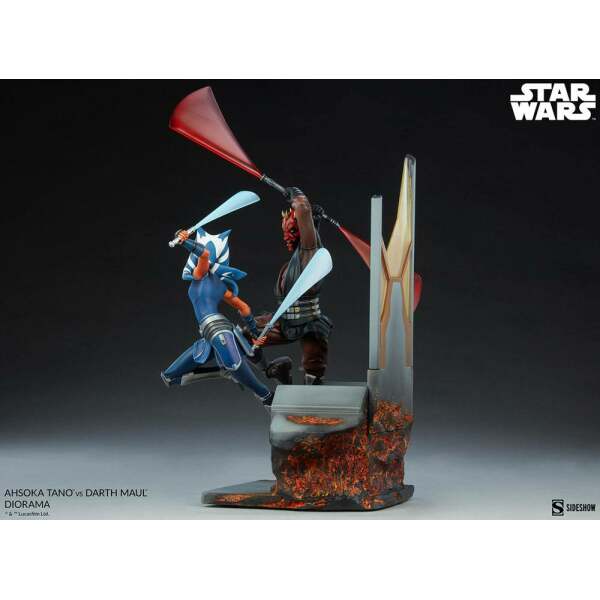 Diorama Ahsoka Tano vs Darth Maul Star Wars: The Clone Wars 51cm Sideshow Collectibles - Collector4U.com