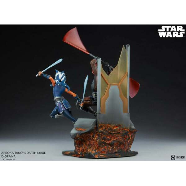 Diorama Ahsoka Tano vs Darth Maul Star Wars: The Clone Wars 51cm Sideshow Collectibles - Collector4U.com