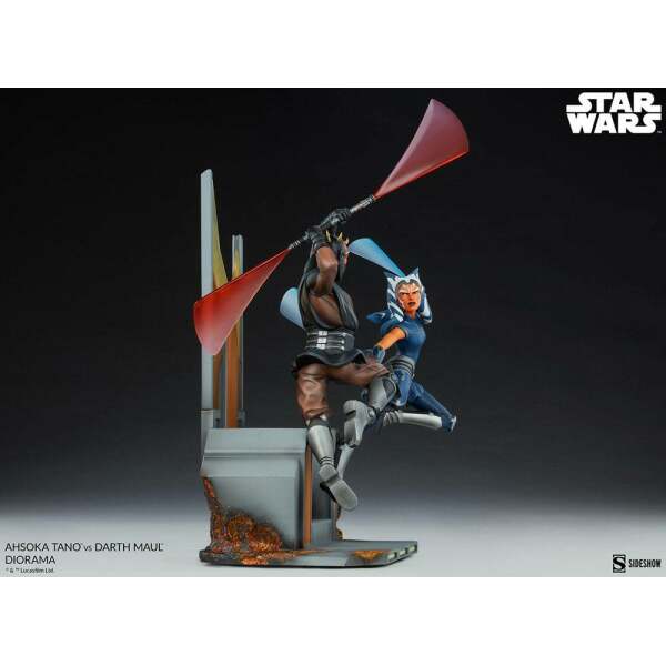 Diorama Ahsoka Tano vs Darth Maul Star Wars: The Clone Wars 51cm Sideshow Collectibles - Collector4U.com