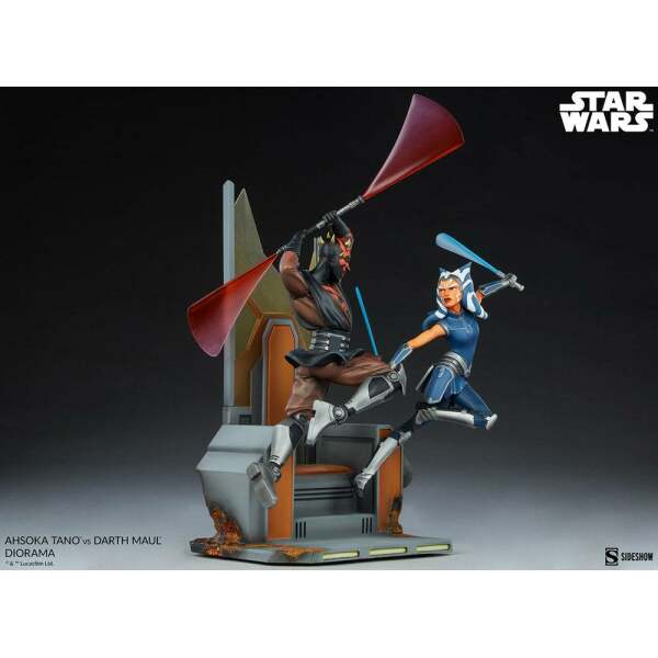 Diorama Ahsoka Tano vs Darth Maul Star Wars: The Clone Wars 51cm Sideshow Collectibles - Collector4U.com