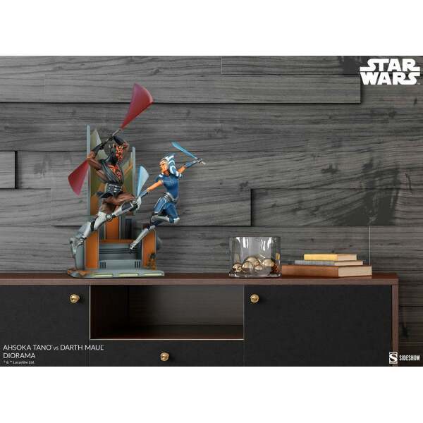 Diorama Ahsoka Tano vs Darth Maul Star Wars: The Clone Wars 51cm Sideshow Collectibles - Collector4U.com