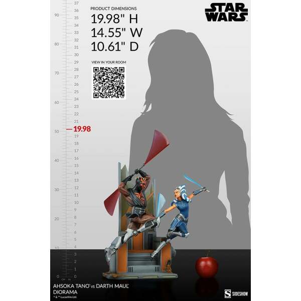 Diorama Ahsoka Tano vs Darth Maul Star Wars: The Clone Wars 51cm Sideshow Collectibles - Collector4U.com