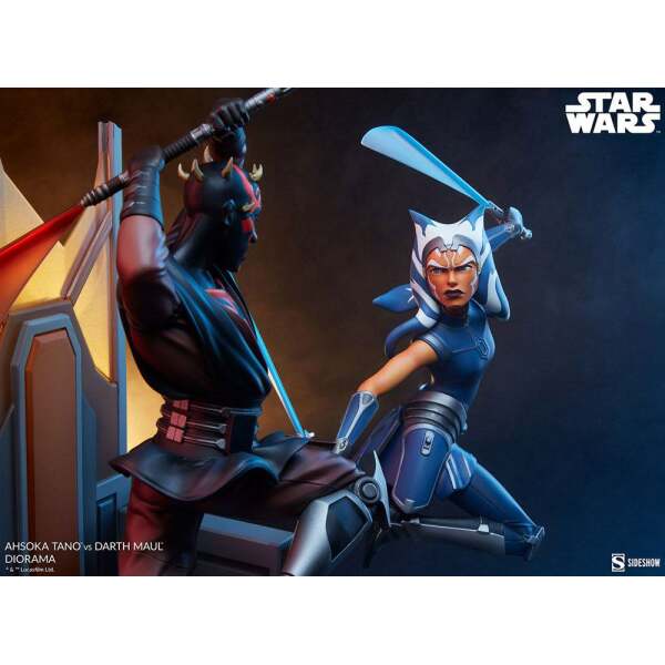 Diorama Ahsoka Tano vs Darth Maul Star Wars: The Clone Wars 51cm Sideshow Collectibles - Collector4U.com