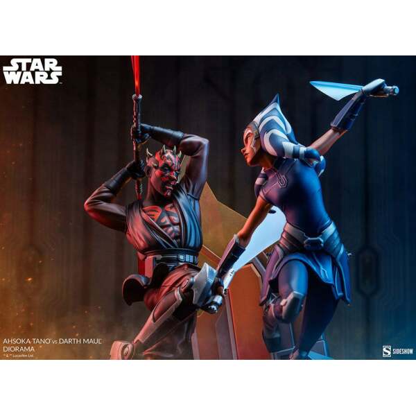 Diorama Ahsoka Tano vs Darth Maul Star Wars: The Clone Wars 51cm Sideshow Collectibles - Collector4U.com