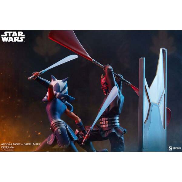 Diorama Ahsoka Tano vs Darth Maul Star Wars: The Clone Wars 51cm Sideshow Collectibles - Collector4U.com