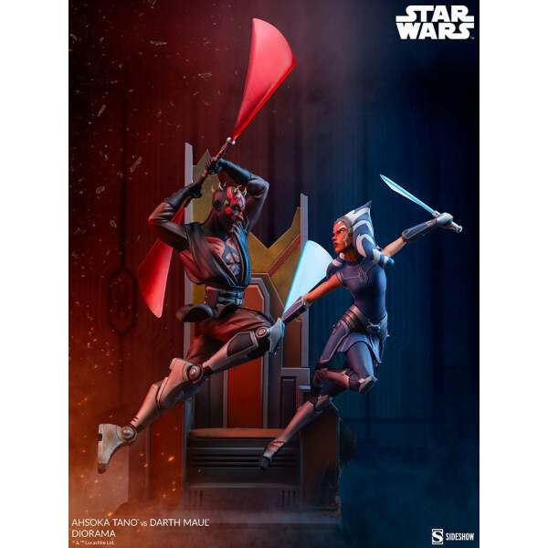 Diorama Ahsoka Tano vs Darth Maul Star Wars: The Clone Wars 51cm Sideshow Collectibles - Collector4U.com