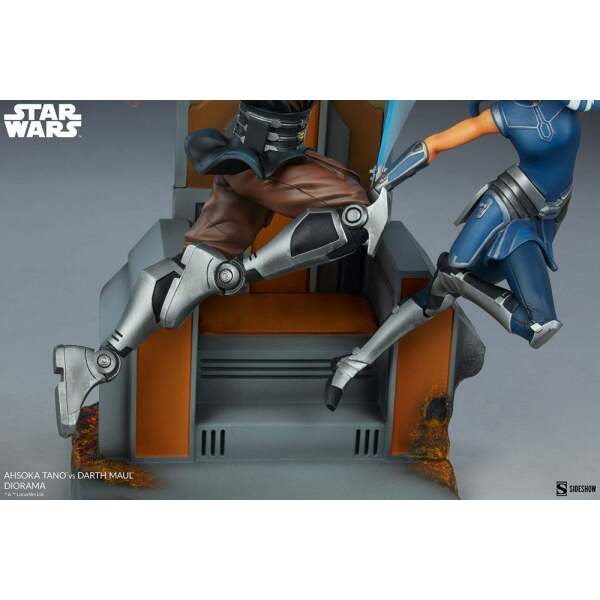 Diorama Ahsoka Tano vs Darth Maul Star Wars: The Clone Wars 51cm Sideshow Collectibles - Collector4U.com