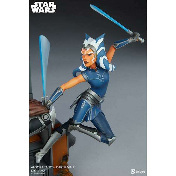 Diorama Ahsoka Tano vs Darth Maul Star Wars: The Clone Wars 51cm Sideshow Collectibles - Collector4U.com