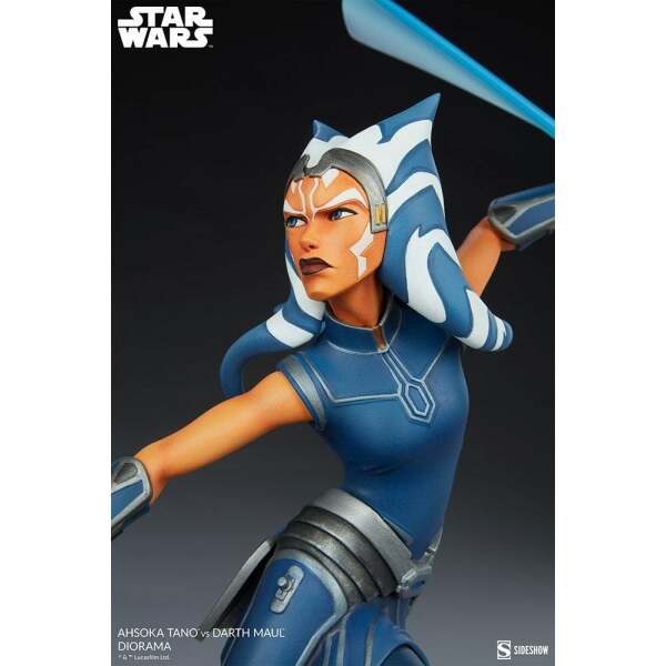 Diorama Ahsoka Tano vs Darth Maul Star Wars: The Clone Wars 51cm Sideshow Collectibles - Collector4U.com